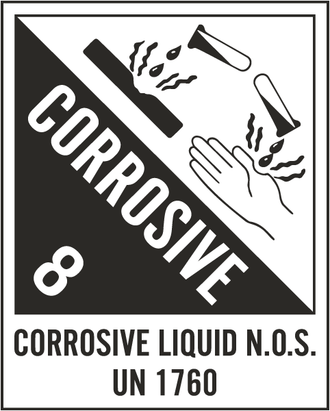 Corrosive Liquid UN 1760 Label