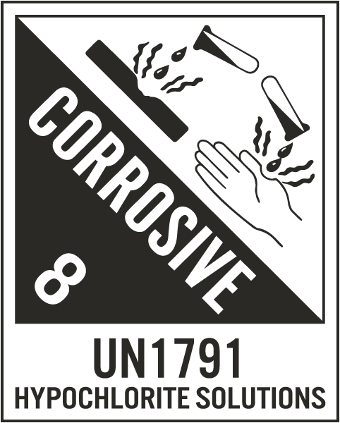 UN1791 Corrosive Class 8 Label
