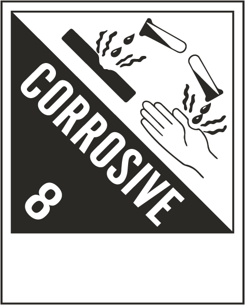 Blank Corrosive Class 8 Label