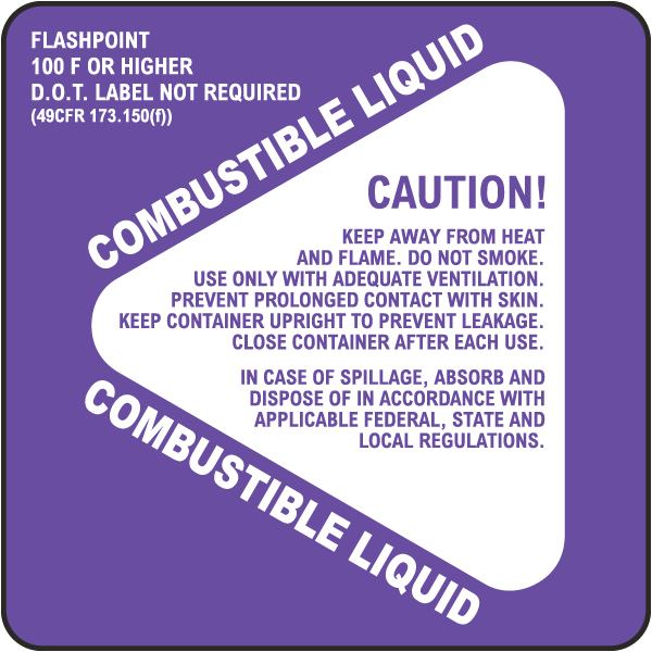 Combustible Liquid Label