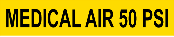 Medical Air 50 Psi Pipe Label