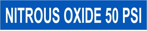 Nitrous Oxide 50 Psi Pipe Label