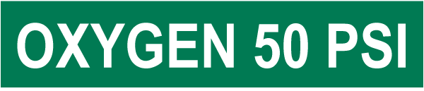 Oxygen 50 Psi Pipe Label
