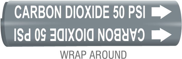 Carbon Dioxide 50 Psi Wrap Around Pipe Marker