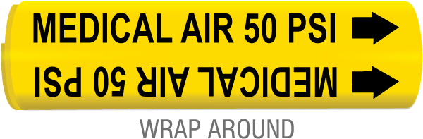 Medical Air 50 Psi Wrap Around Pipe Marker