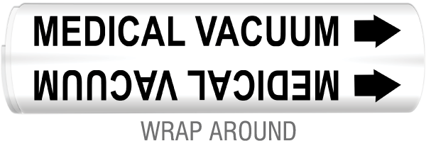Medical Vacuum Wrap Around Pipe Marker