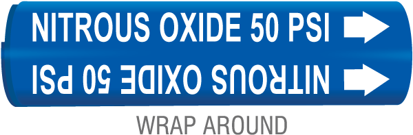 Nitrous Oxide 50 Psi Wrap Around Pipe Marker