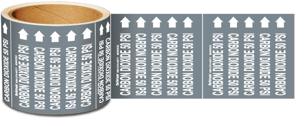Carbon Dioxide 50 Psi Medical Gas Marker on a Roll