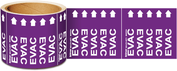 Evac Medical Gas Marker on a Roll