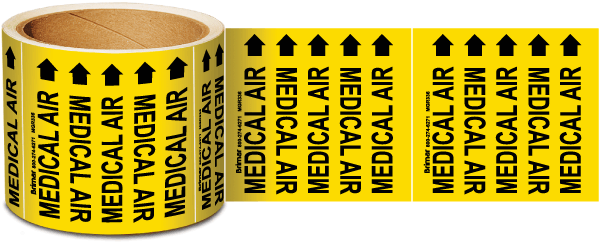 Medical Air Gas Marker on a Roll