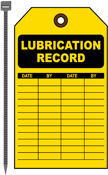 Lubrication Record Tag