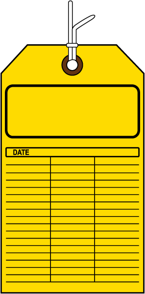 Blank Yellow Inspection Tag