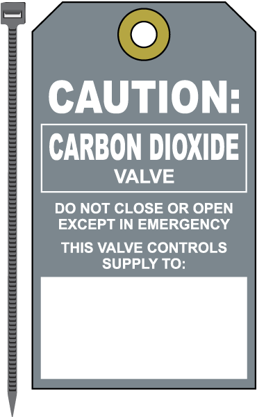 Carbon Dioxide Medical Gas Valve Tag
