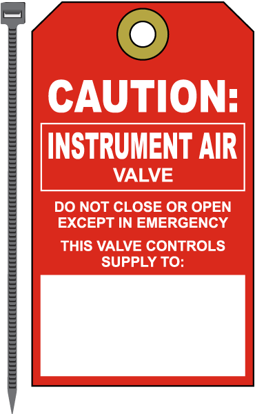 Instrumental Air Medical Gas Valve Tag