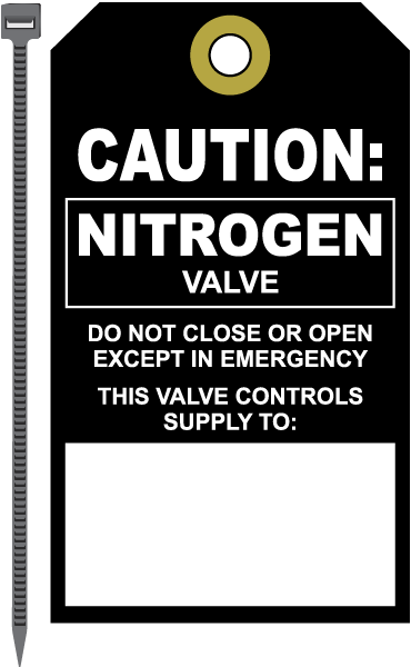 Nitrogen Medical Gas Valve Tag