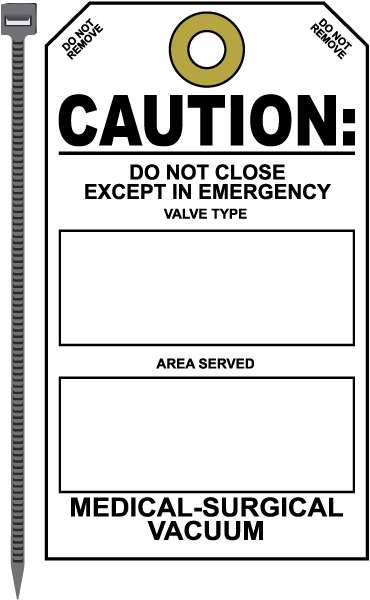 Surgical Vacuum Equipment Tag