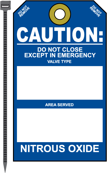 Nitrous Oxide Equipment Tag