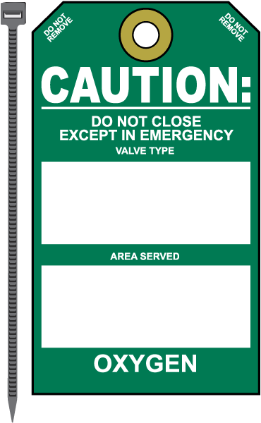 Oxygen Equipment Tag