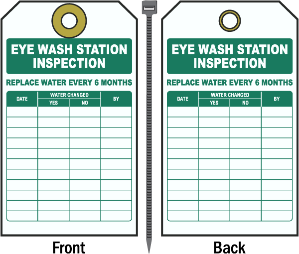 Eye Wash Station Inspection Tag