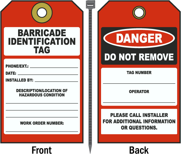Barricade Identification Tag