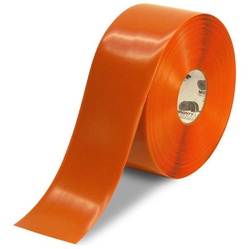4" Orange Mighty Line Safety Floor Tape - 100 FT. Roll
