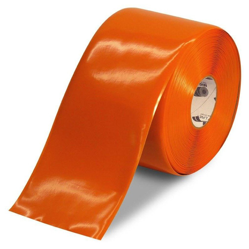 6" Orange Mighty Line Safety Floor Tape - 100 FT. Roll