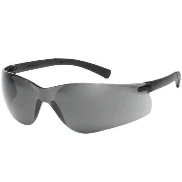 Frameless Gray Safety Glasses, Rubber Tips and Rubber Nose