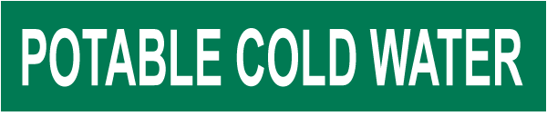 Potable Cold Water Pipe Label