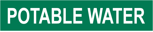Potable Water Pipe Label