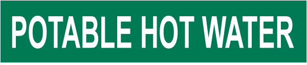 Potable Hot Water Pipe Label
