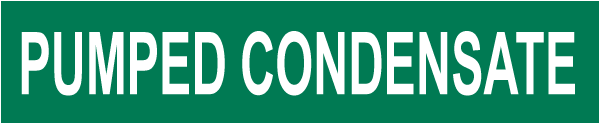 Pumped Condensate Pipe Label