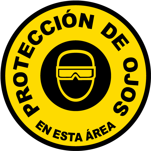 Spanish Eye Protection Area Floor Sign