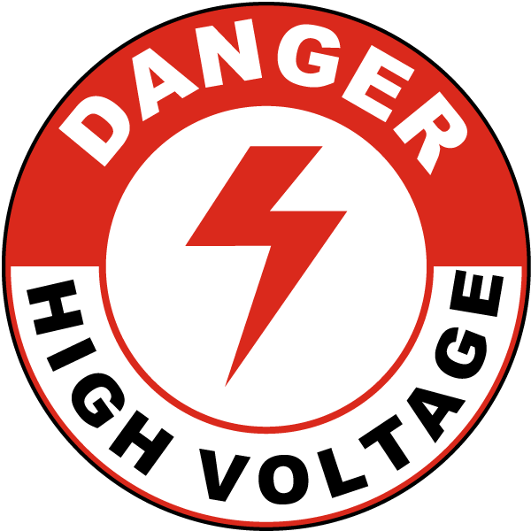 Danger High Voltage Floor Sign