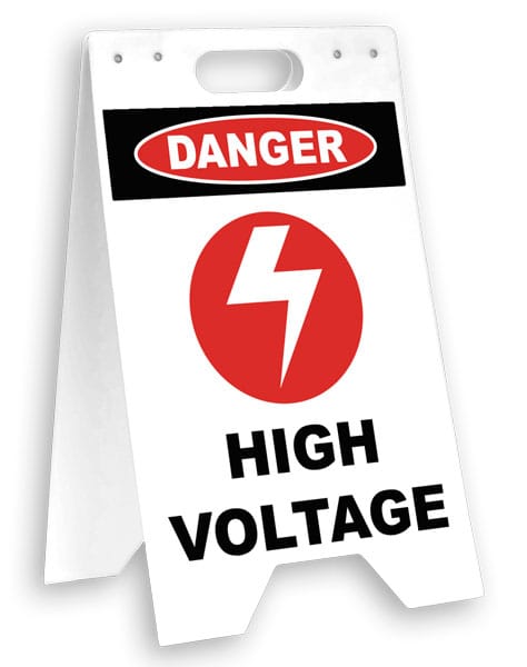 Danger High Voltage Floor Sign