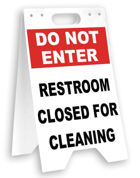 Restroom Closed For Cleaning Floor Sign