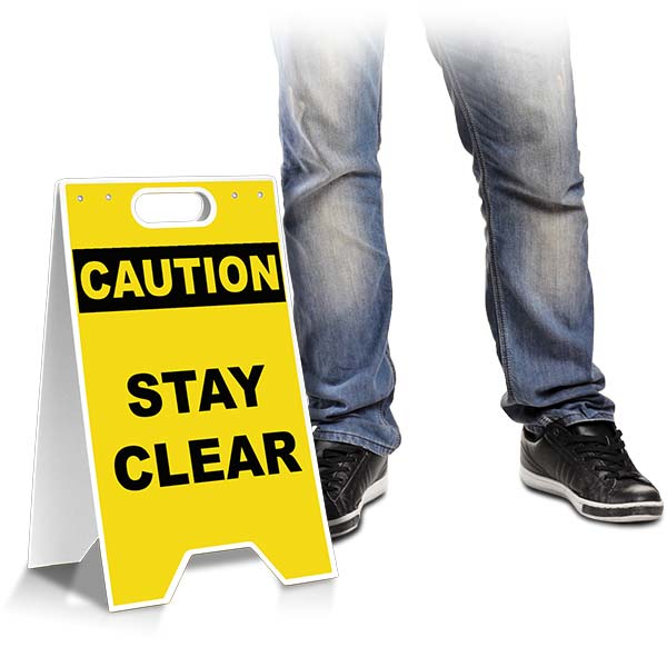 Caution Stay Clear Floor Sign