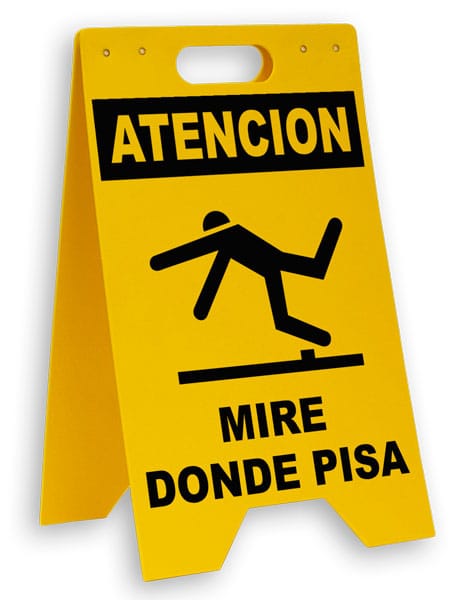 Spanish Watch Your Step Floor Sign