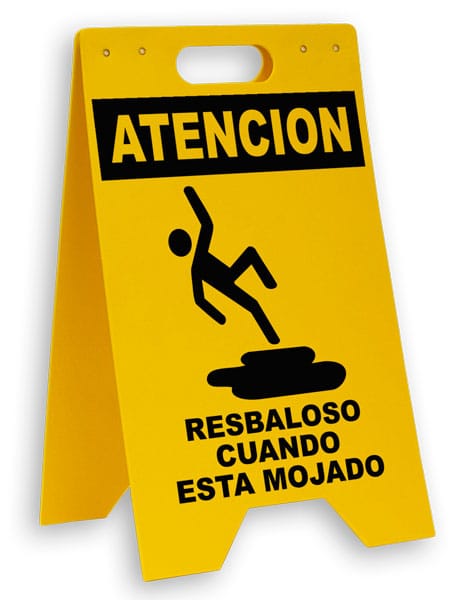 Spanish Slippery Trip Hazard Floor Sign