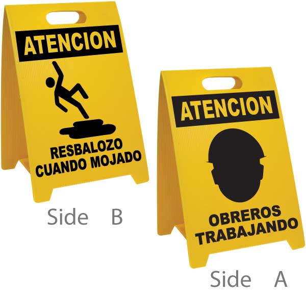 Spanish Slippery When Wet / Men Working Floor Sign