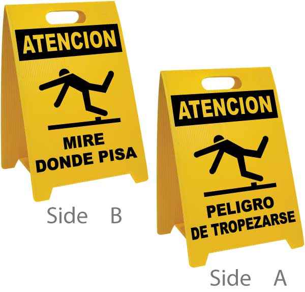 Spanish Watch Your Step / Trip Hazard Floor Sign