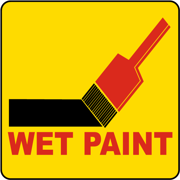 Wet Paint Label.
