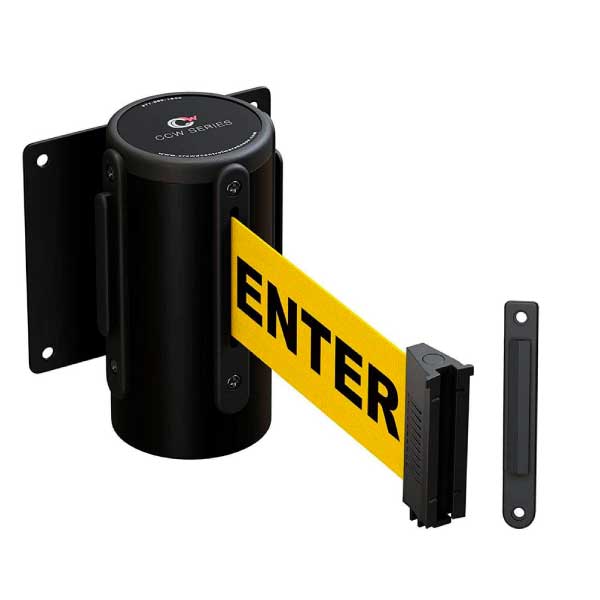 Retractable Belt Barrier with Black Steel Case and 11 ft. Do Not Enter Belt