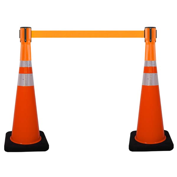 Cone-Mounted Retractable Belt Barrier