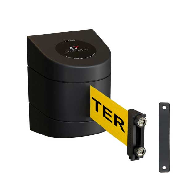 Retractable Belt Barrier with Black Magnetic ABS Case and Caution Do Not Enter Belt