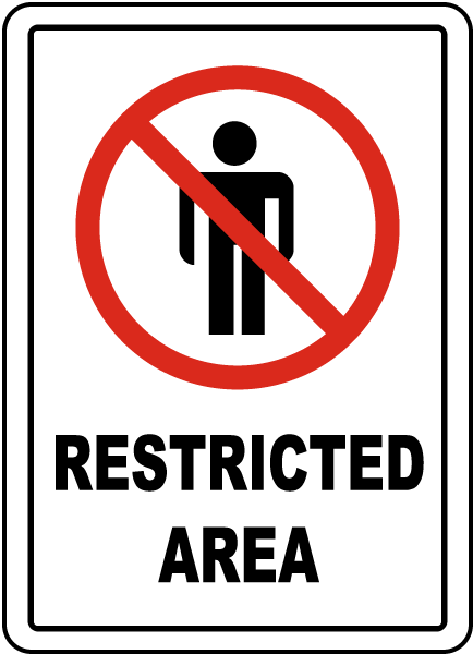 Restricted Area Floor Sign
