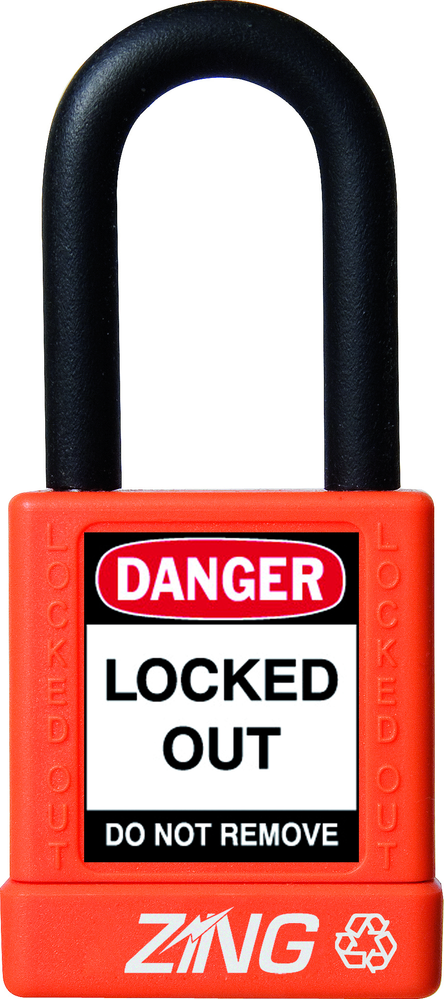 Lockout Padlock,1.5" Shackle, Orange, Keyed Different