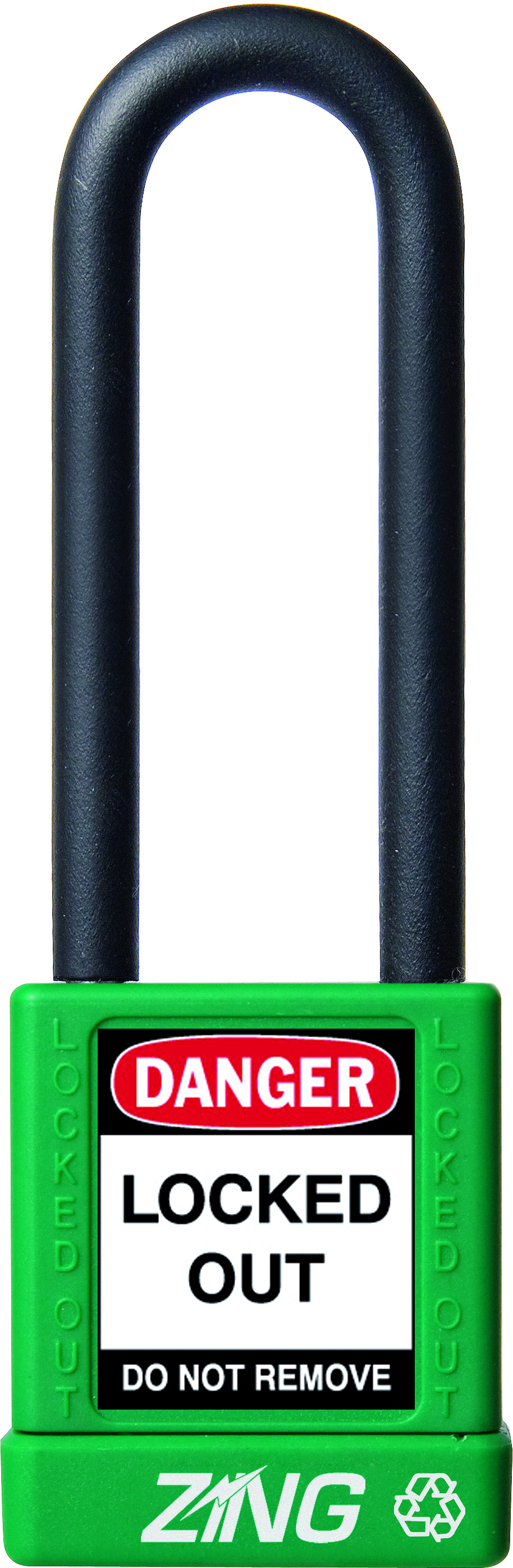 Lockout Padlock, 3" Shackle, Green, Keyed Different