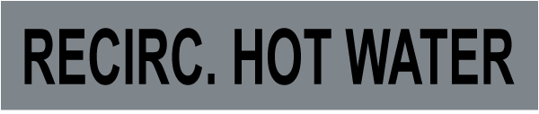 Recirc. Hot Water Self-Adhesive Pipe Marker