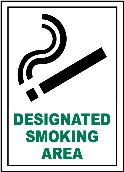 Designated Smoking Area Sign