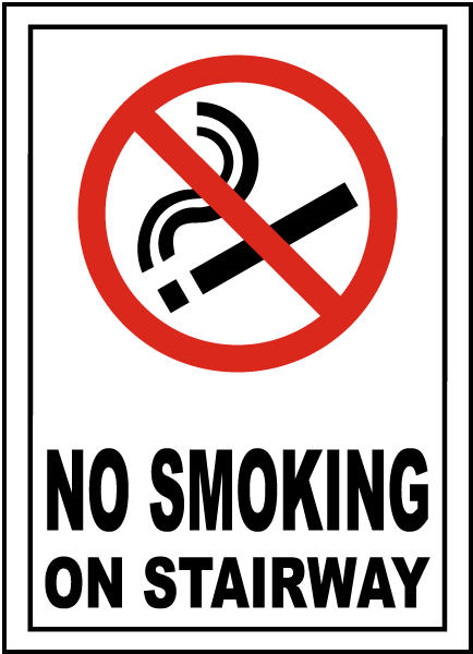 No Smoking on Stairway Sign